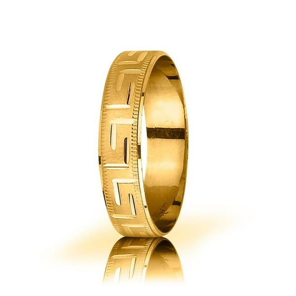Unisex 1.5 Grams 14K White Gold 6 MM Greek Key Band Ring Size 8 Unisex 1.5 Grams 14K White Gold 6 MM Greek Key Band Ring Size 8